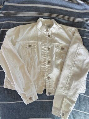 White Denim Jacket - Classic Button Front